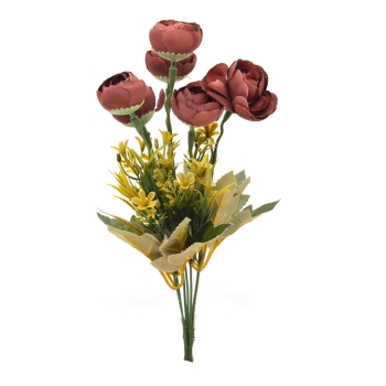 Buchet 7 fire ranunculus mic grena