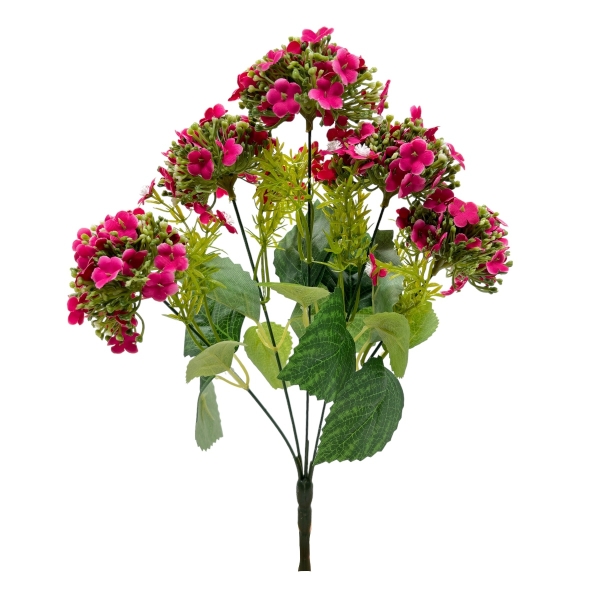 Buchet Artificial 5 Fire Hortensie cu Frunze Siclam